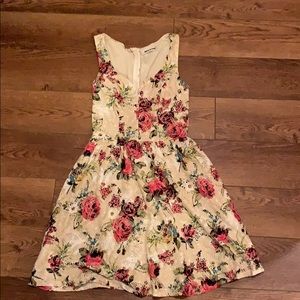 Floral V cut dress